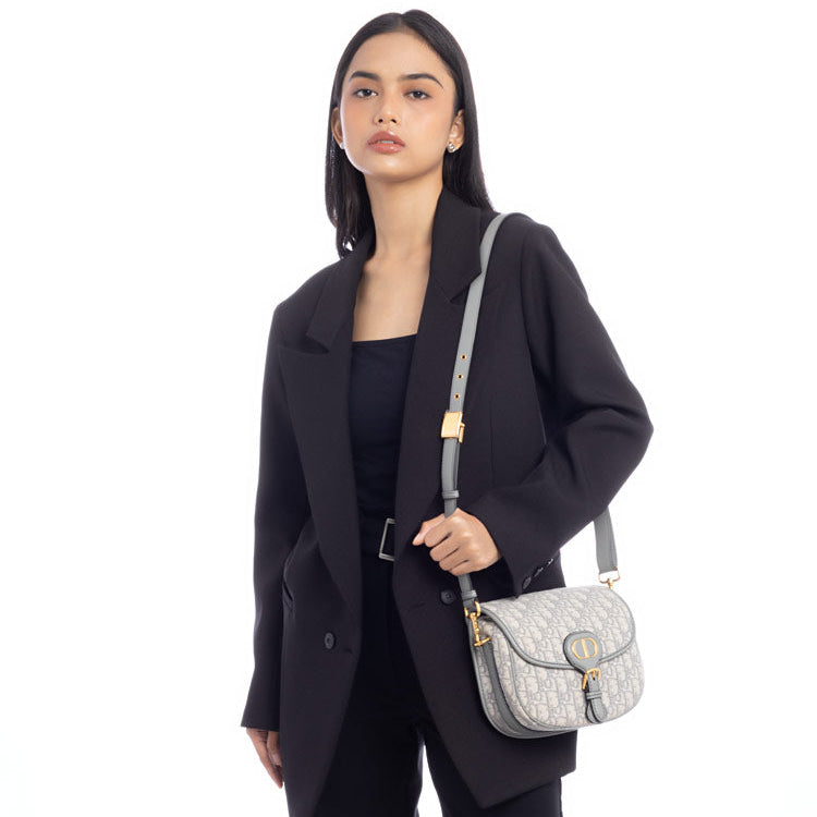 Dior Medium Oblique Jacquard Dior Bobby Bag - Grey