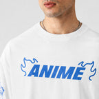 WTM Anime Inspired Long Sleeve Graphic T-Shirt - White Cotton Streetwear Tee