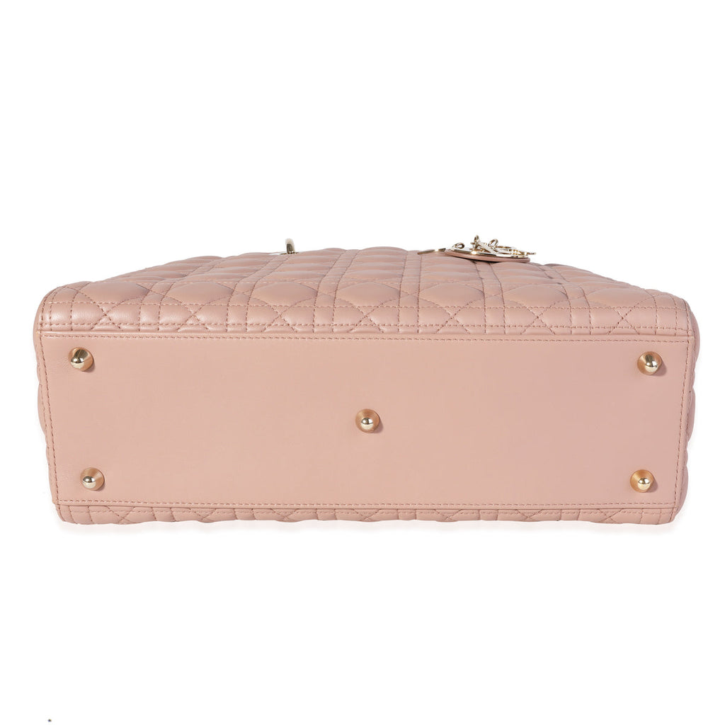 Dior Large Lady Dior Cannage Lambskin Bag - Pink Blush