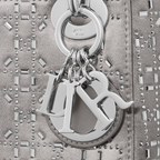 Dior Mini Lady Dior Cannage Quilt Satin Bag - Grey
