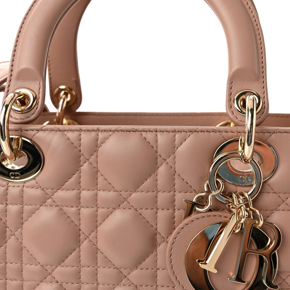 Dior Large Lady Dior Cannage Lambskin Bag - Pink Blush