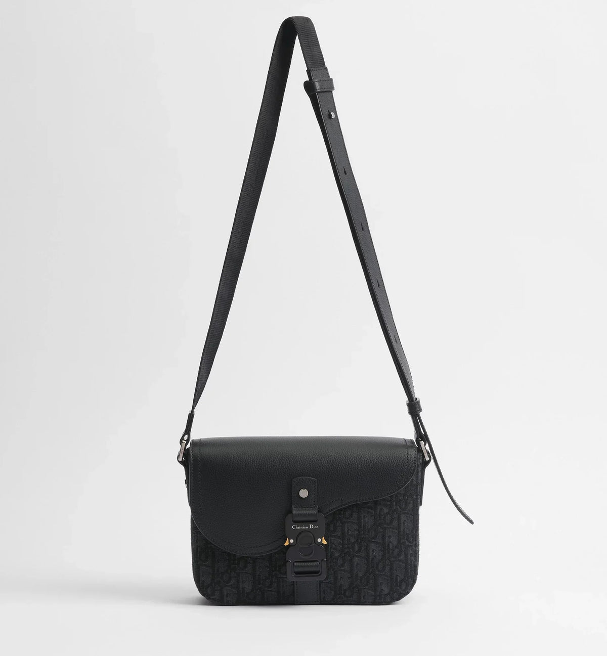 Dior Small Saddle Jacquard Messenger Bag with Flap - Black