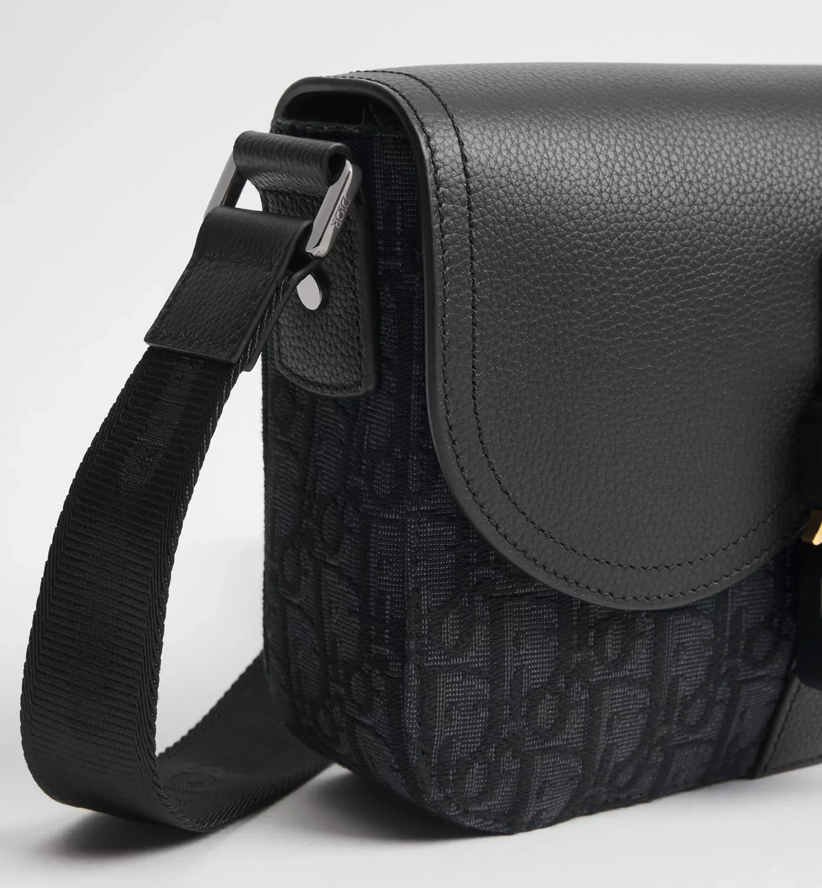 Dior Small Saddle Jacquard Messenger Bag with Flap - Black