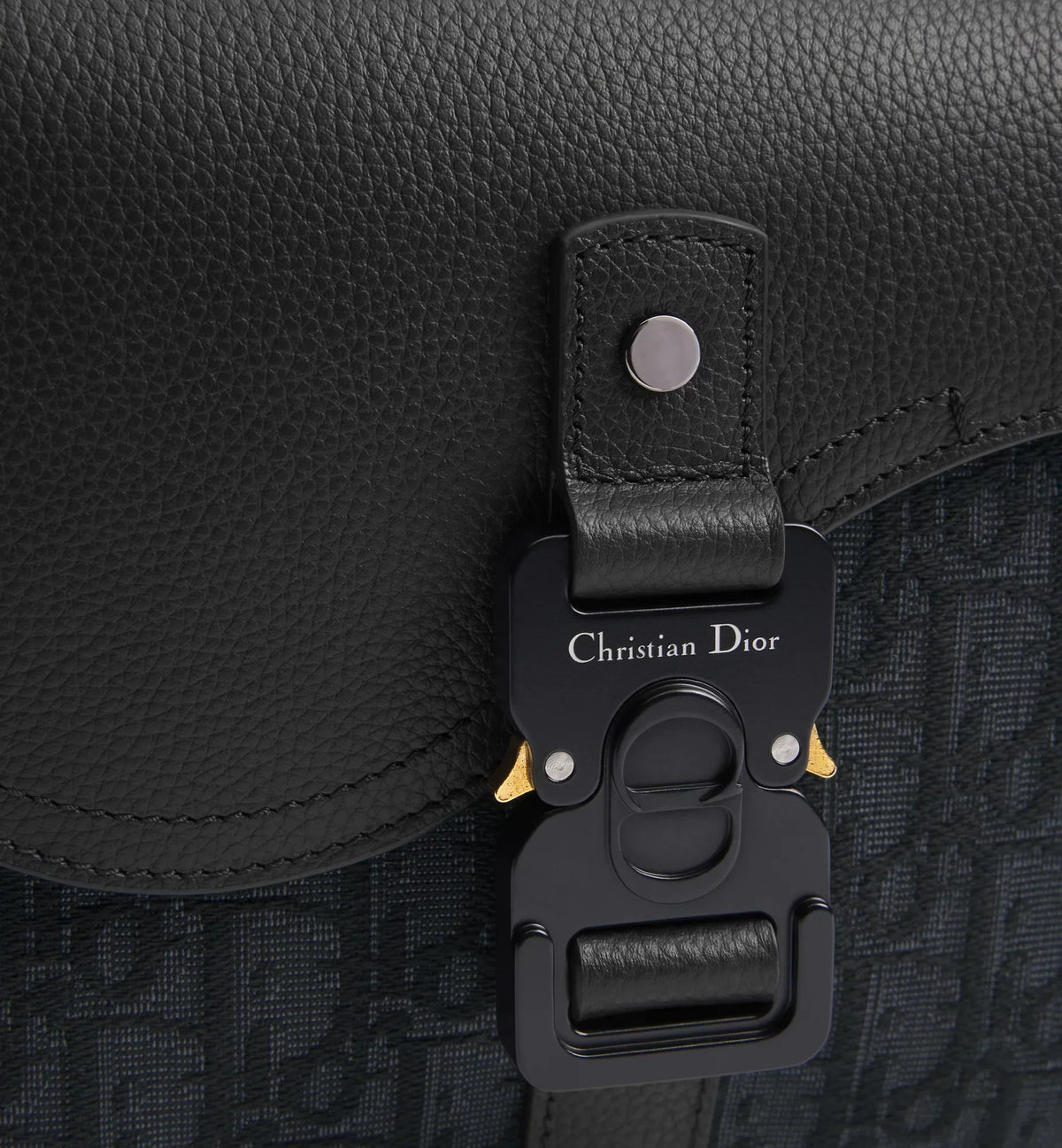 Dior Small Saddle Jacquard Messenger Bag with Flap - Black
