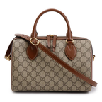 Gucci GG Supreme Canvas Small Boston Handbag - Beige