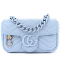 Gucci GG Marmont Leather Chain Belt Bag – Blue