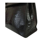 Hermes Kelly 32 Black Crocodile Gold Hardware Vintage