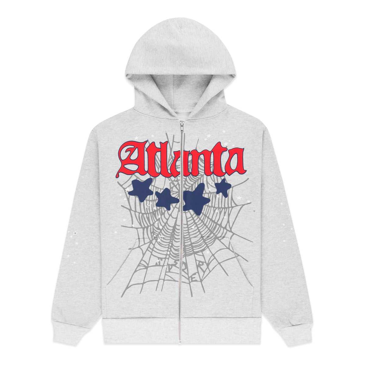 Sp5der Atlanta Full Zip Hoodie - Heather Grey