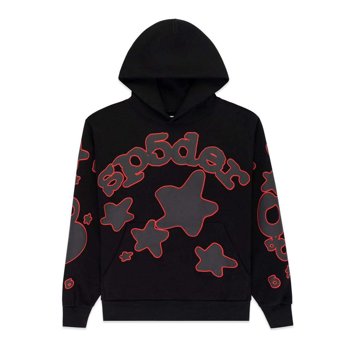 Sp5der Beluga Outline Hoodie - Black