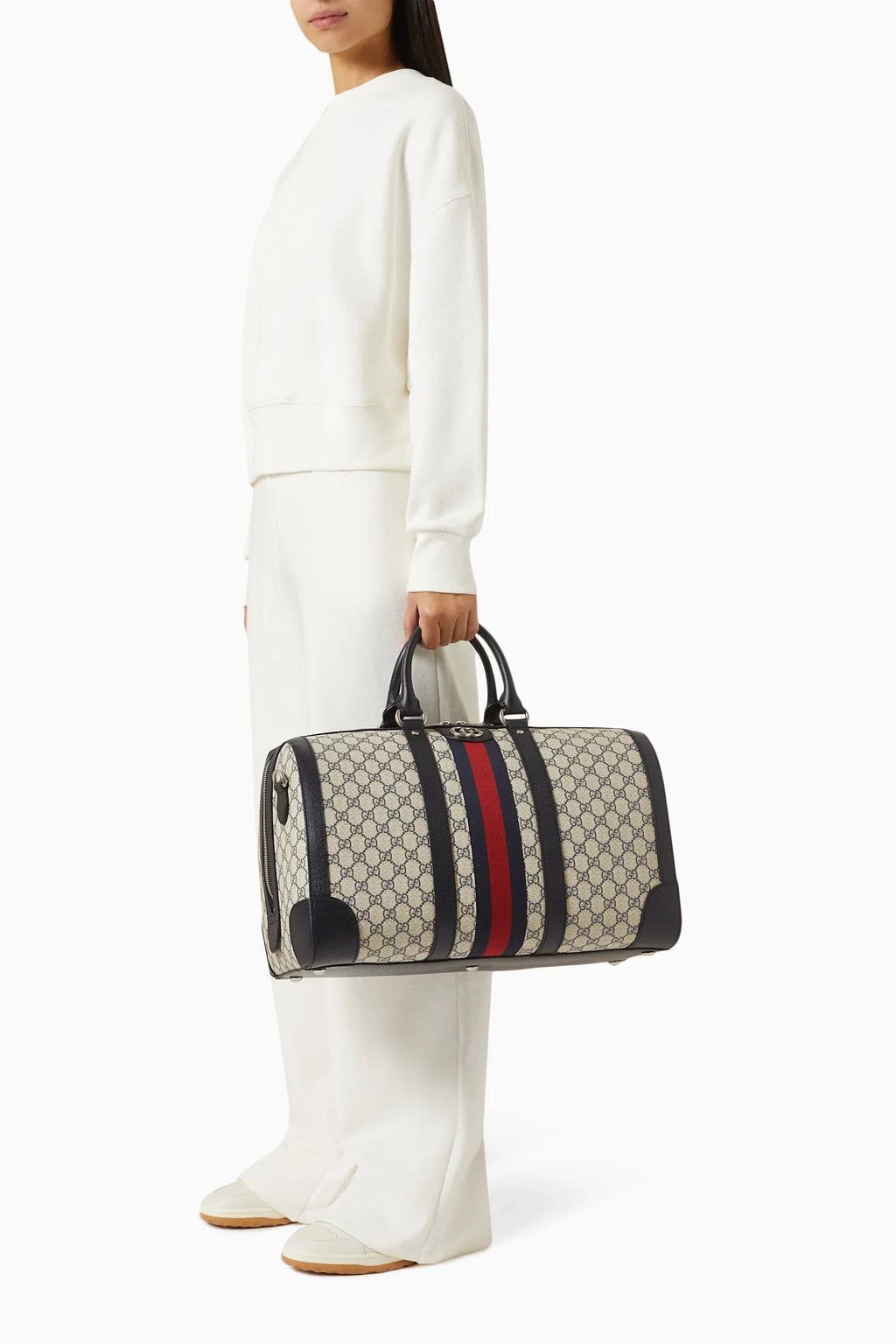 Gucci GG Supreme Canvas Small Savoy Duffle Bag – Beige