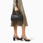 Gucci GG Emblem Small Boston Top Handle Bag – Black