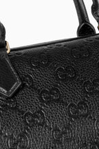Gucci GG Emblem Small Boston Top Handle Bag – Black