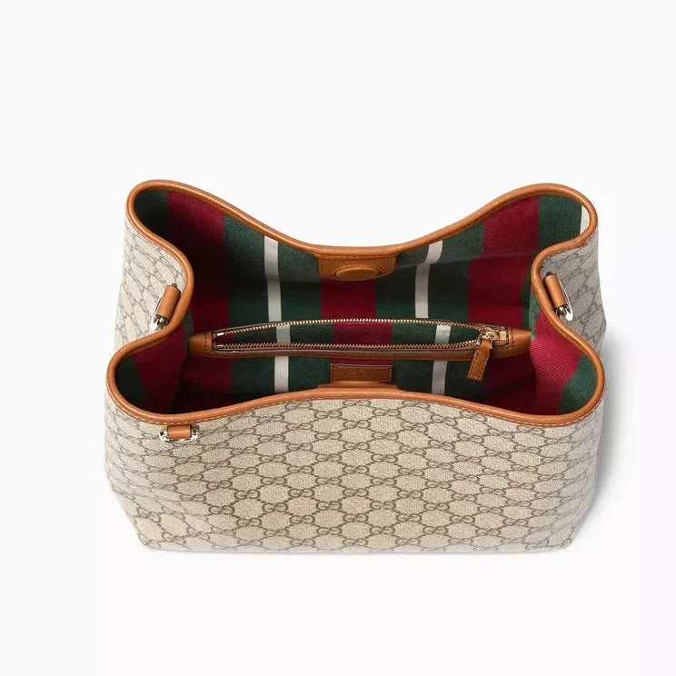 Gucci GG Emblem Small Shoulder Bag – Beige/Brown