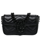 Gucci GG Marmont Leather Chain Belt Bag – Black