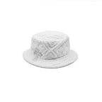 Chrome Hearts Cross Leather Patch Terry Fabric Hat in White
