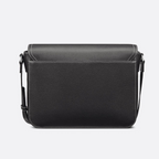 Dior Medium Grained Calfskin Saddle Messenger Bag with Flap - Black