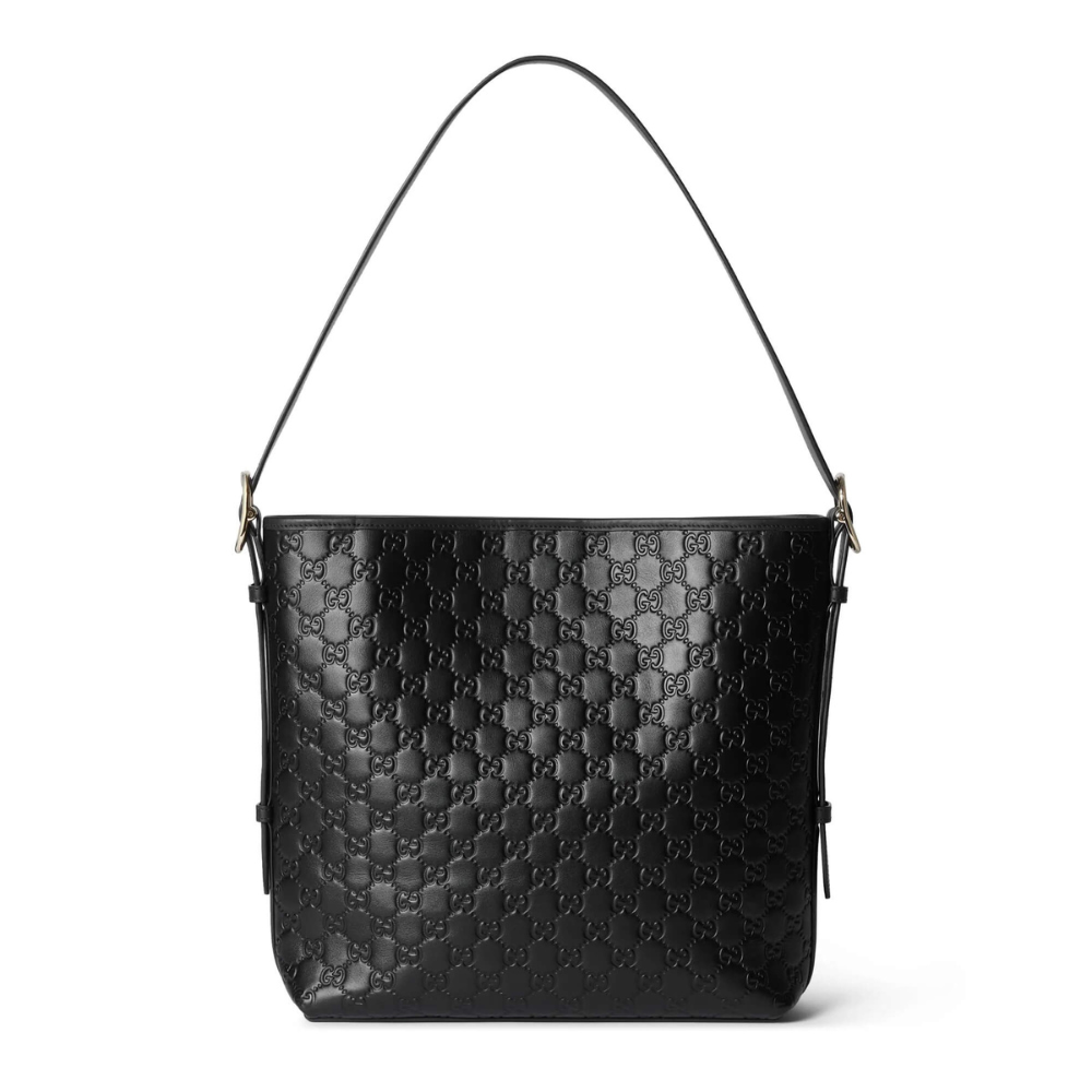 Gucci GG Emblem Medium Shoulder Bag – Black