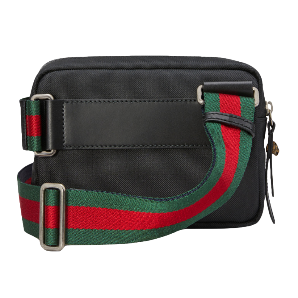 Gucci Black Tiger Nylon Messenger Bag – Black