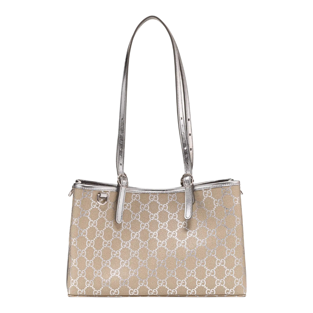 Gucci GG Supreme Monogram Canvas Tote Bag - Beige