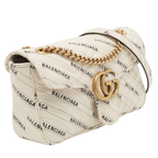 Gucci X Balenciaga GG Marmont Matelasse Shoulder Bag – White
