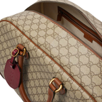 Gucci GG Canvas Medium Leather-Trimmed Duffel Bag