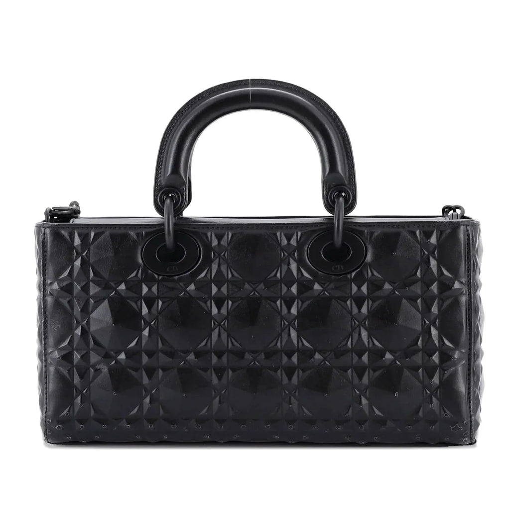 Dior Lady D-Joy Micro Diamond Cannage Calfskin Bag - Black