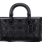 Dior Lady D-Joy Micro Diamond Cannage Calfskin Bag - Black