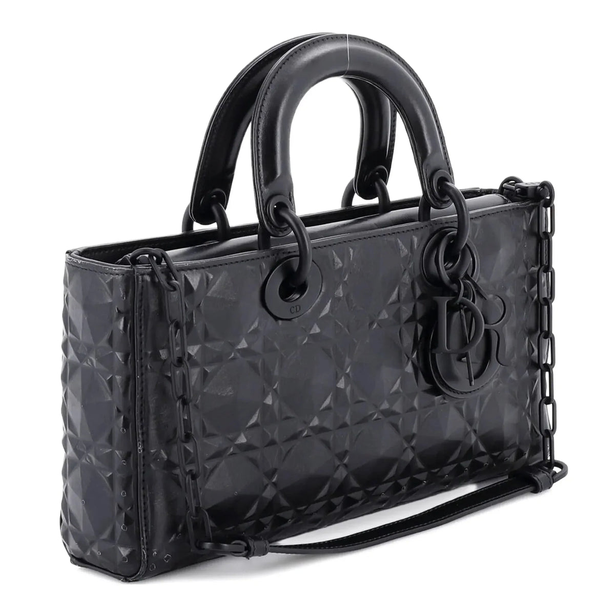 Dior Lady D-Joy Micro Diamond Cannage Calfskin Bag - Black