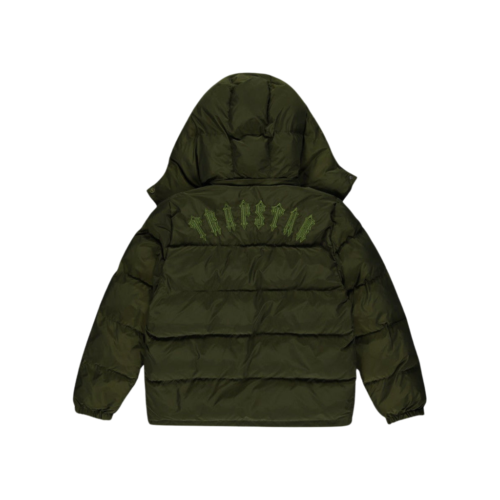 Trapstar Irongate Detachable Hooded Puffer Jacket - Olive