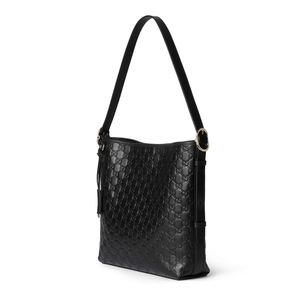 Gucci GG Emblem Medium Shoulder Bag – Black