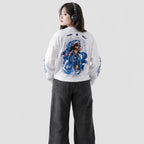 WTM Anime Inspired Long Sleeve Graphic T-Shirt - White Cotton Streetwear Tee