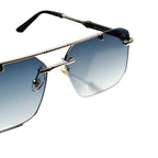 Sunglasses with gradient lenses on a white background