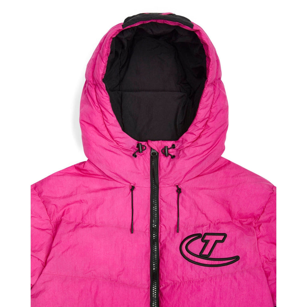 Trapstar Hyperdrive Hooded Puffer Jacket - Black / Pink