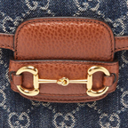 Gucci Blue GG Denim Horsebit 1955 Mini Crossbody Bag - Blue