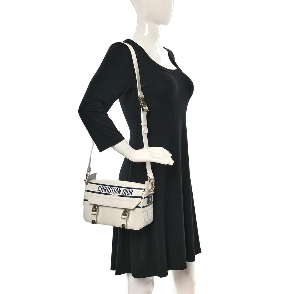 Dior Small Diorcamp Calfskin Bag - White