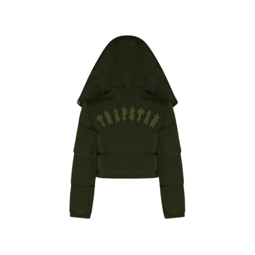 Trapstar Women's Irongate Detachable Hooded Puffer Jacket - Olive