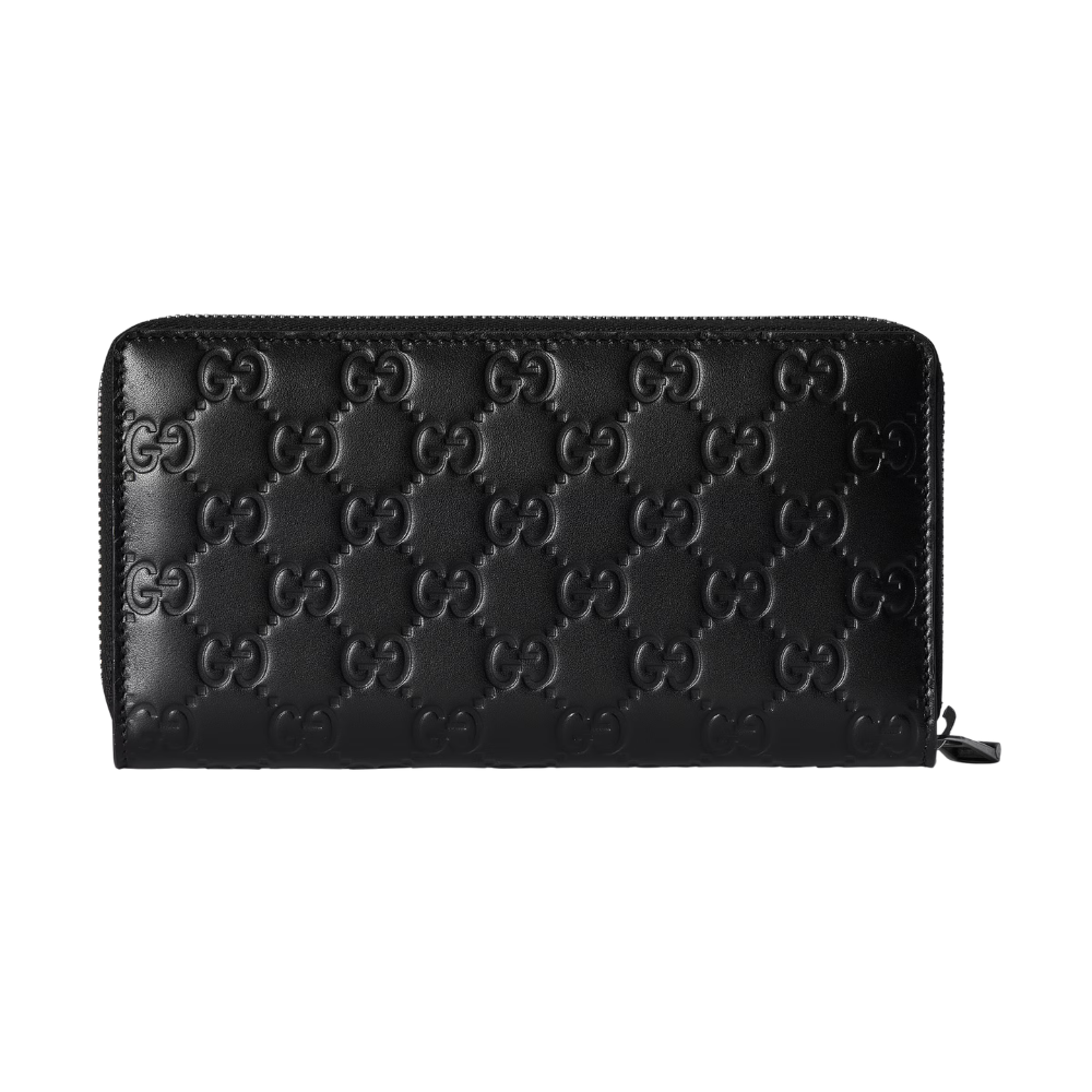 Gucci GG Emblem Zip Around Wallet – Black