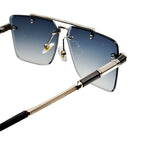 Sunglasses with a chain handle on a white background