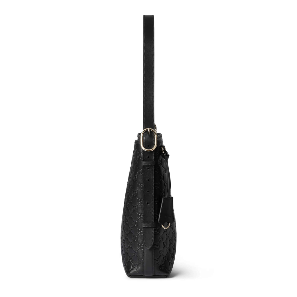 Gucci GG Emblem Medium Shoulder Bag – Black