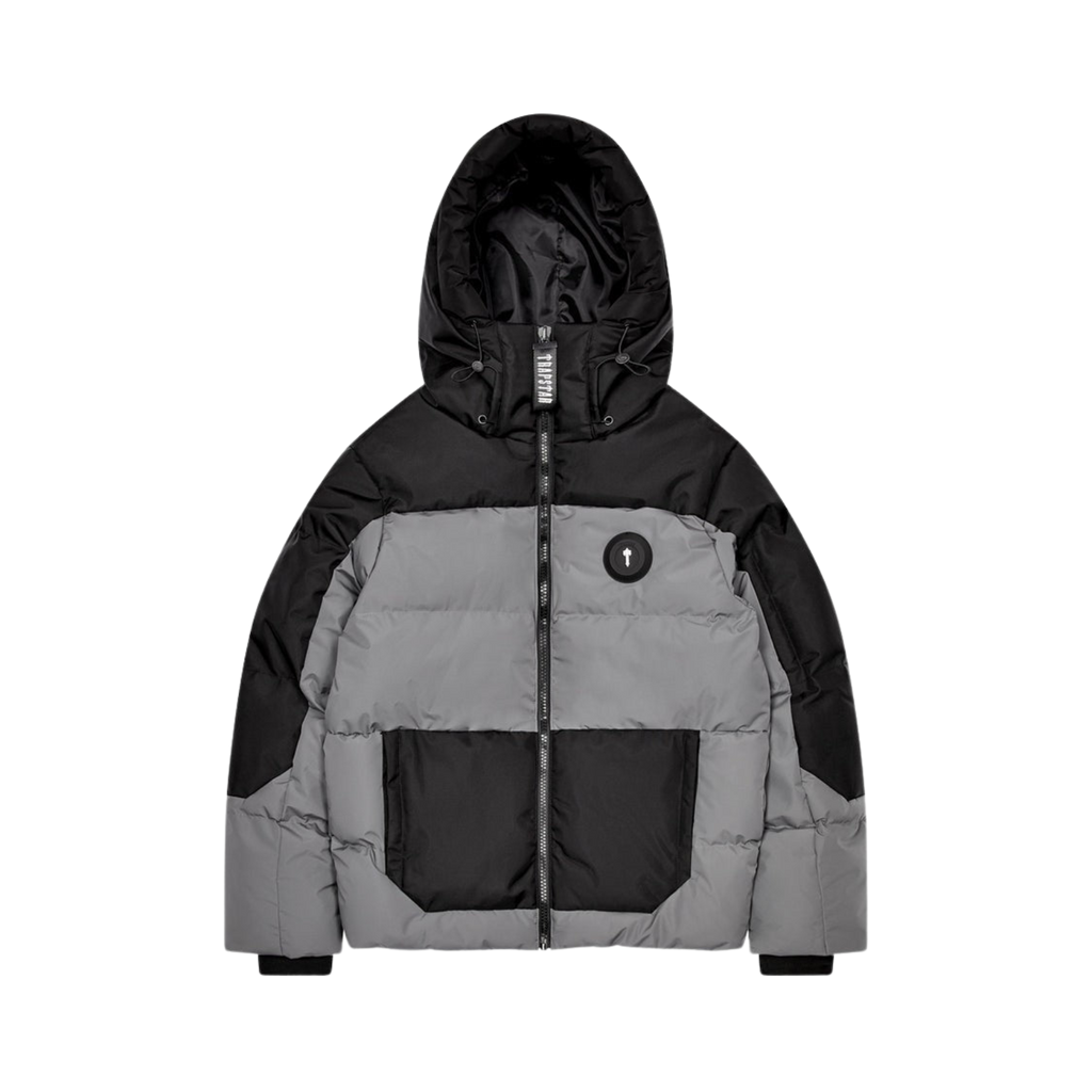 Trapstar Decoded AW23 Puffer Jacket - Black / Grey