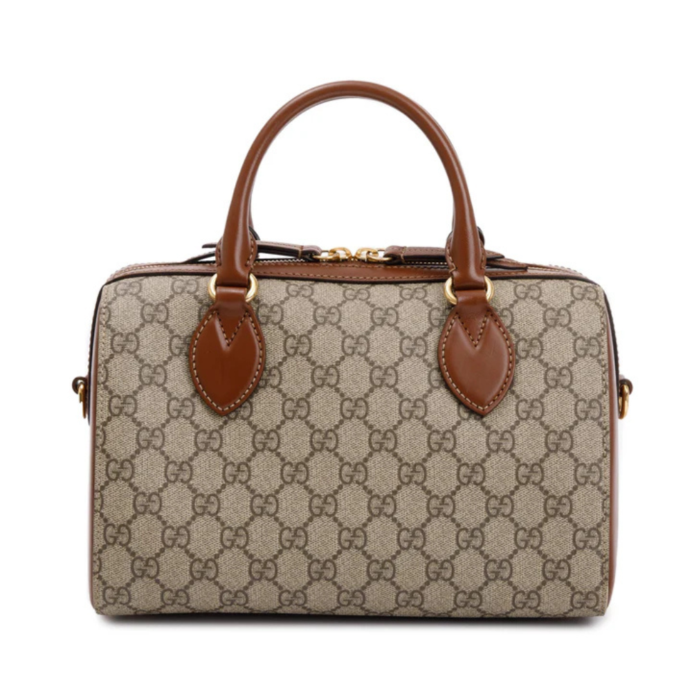 Gucci GG Supreme Canvas Small Boston Handbag - Beige