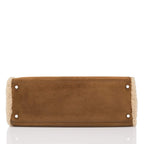 Hermes Teddy Shearling Kelly 35cm Palladium Hardware