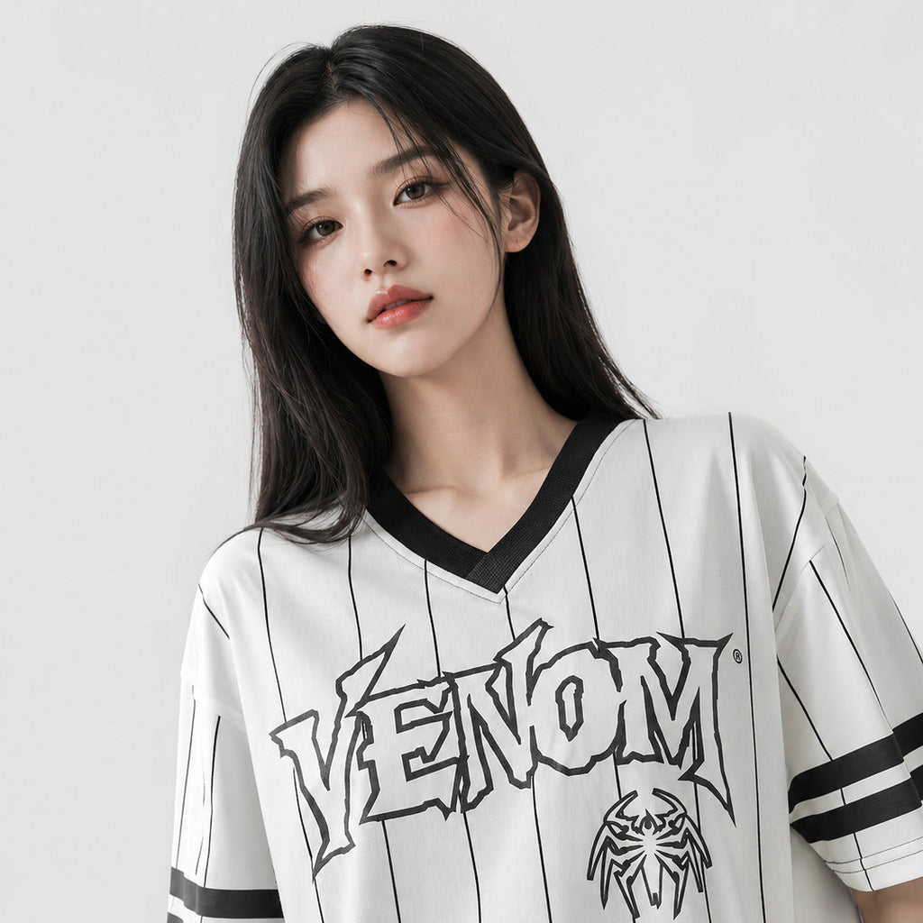 WTM Venom Graphic Jersey - V-Neck Cotton Streetwear Baseball Jersey