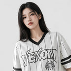 WTM Venom Graphic Jersey - V-Neck Cotton Streetwear Baseball Jersey