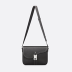 Dior Medium Grained Calfskin Saddle Messenger Bag with Flap - Black