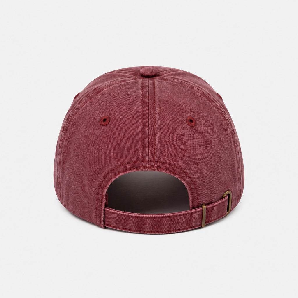Maroon baseball cap on a light gray background