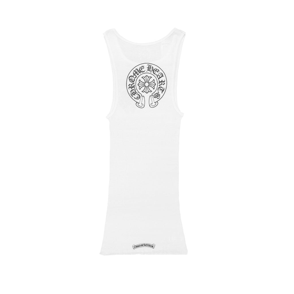 Chrome Hearts Horseshoe Logo White Tank Top