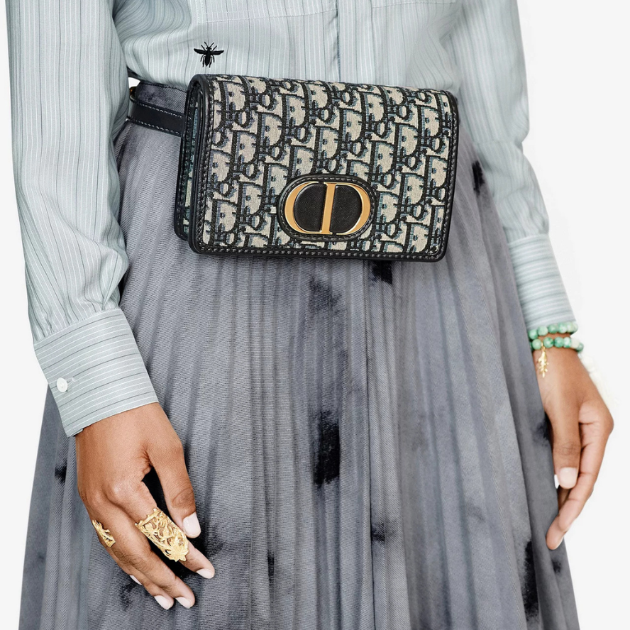 Dior 2-in-1 30 Oblique Jacquard Montaigne Pouch - Blue