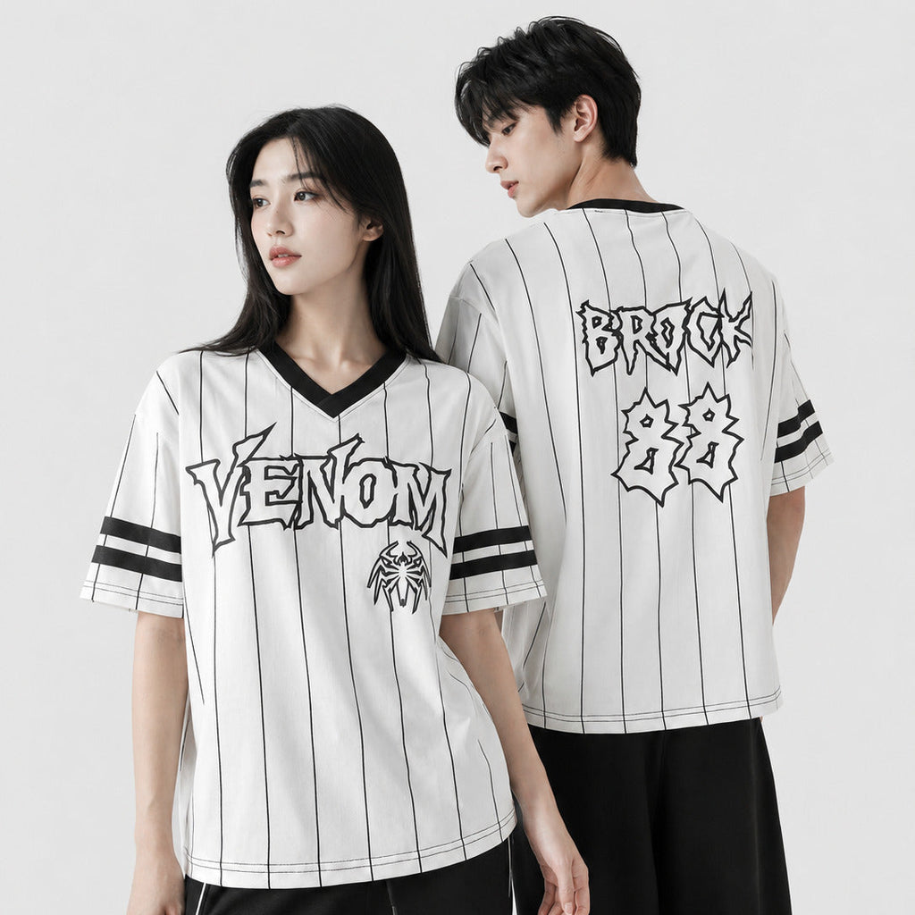 WTM Venom Graphic Jersey - V-Neck Cotton Streetwear Baseball Jersey