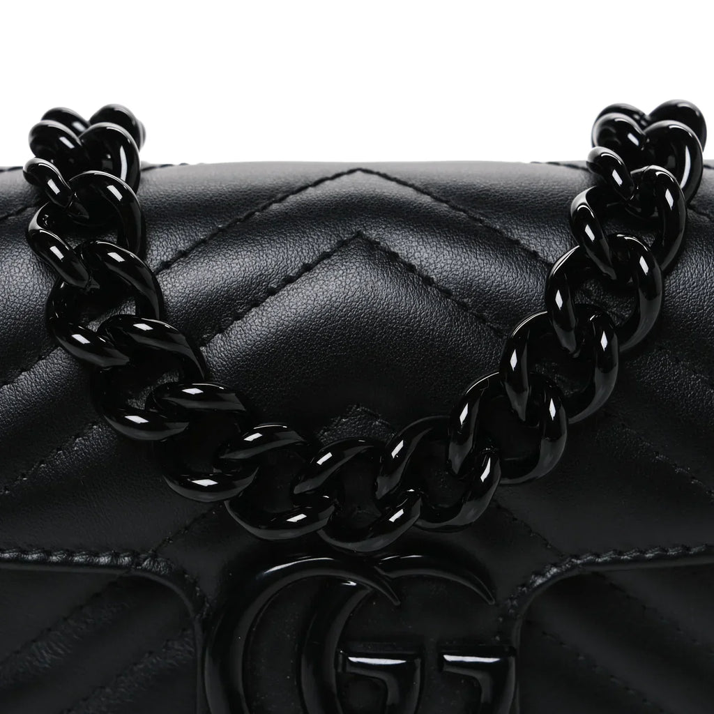 Gucci GG Marmont Leather Chain Belt Bag – Black